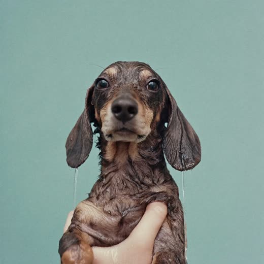 A spaniel being brushed during a grooming session