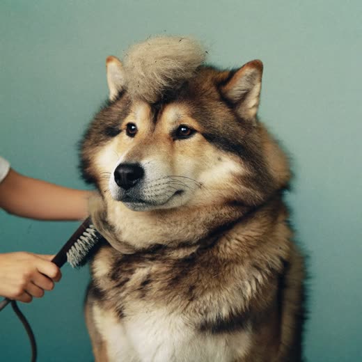 A dog's ears being cleaned during grooming